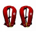 Pack 2 gilets de sauvetage automatiques 170N avec harnais ESSENTIAL Rouge - ORANGEMARINE
