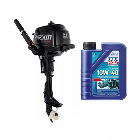 Pack Moteur hors-bord Parsun 2.6 CV 4 temps Arbre Court + huile moteur  1L