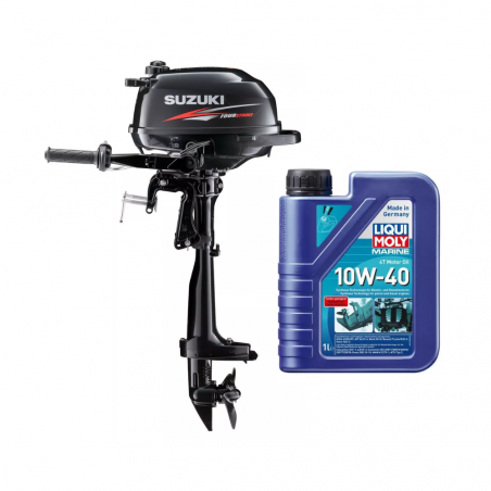 Pack Moteur hors-bord SUZUKI DF 2,5CV 4 temps arbre court + huile moteur 1L
