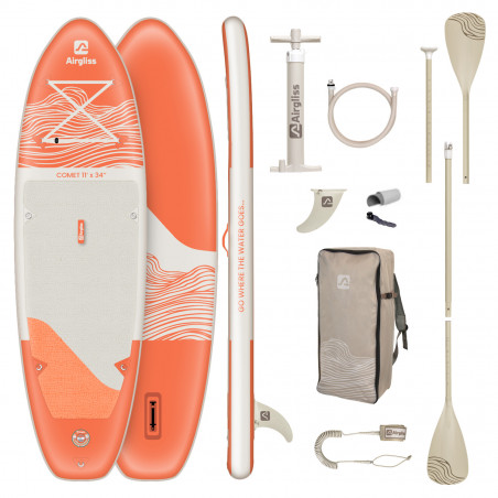 Paddle gonflable airgliss comet 11.0 jusqu a 2 personnes (max. 190kg)