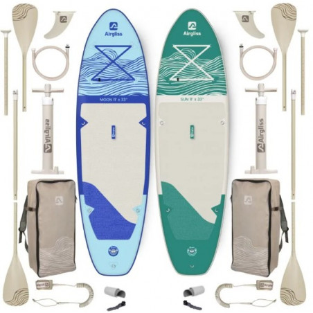 Pack Duo Paddle Gonflable Airgliss Sun et Moon 11.0