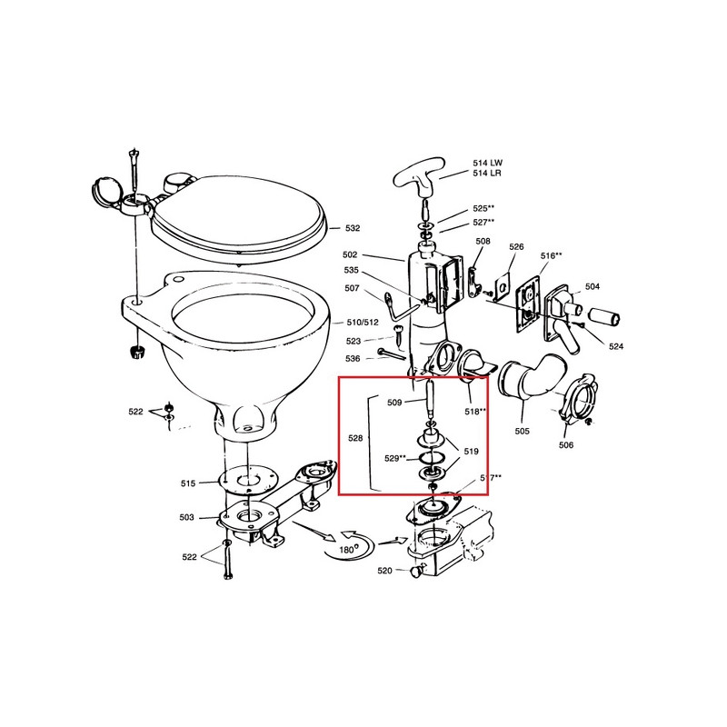 Piston complet pour WC manuel et baïonnette - RM69