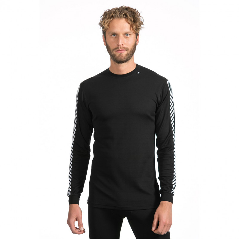 Tee homme LIFA manches longues DRY STRIPE CREW Noir Manche - HELLY