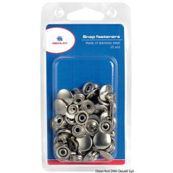 Blister 15 boutons capote inox