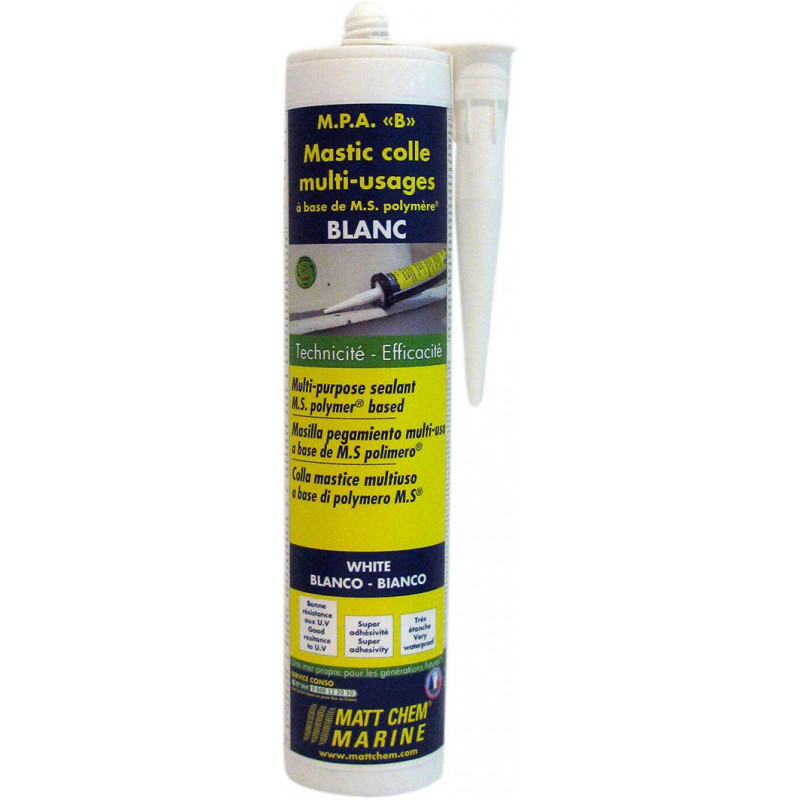 Mastic colle polyurethane hybride a base de M.S polymere - MATT CHEM