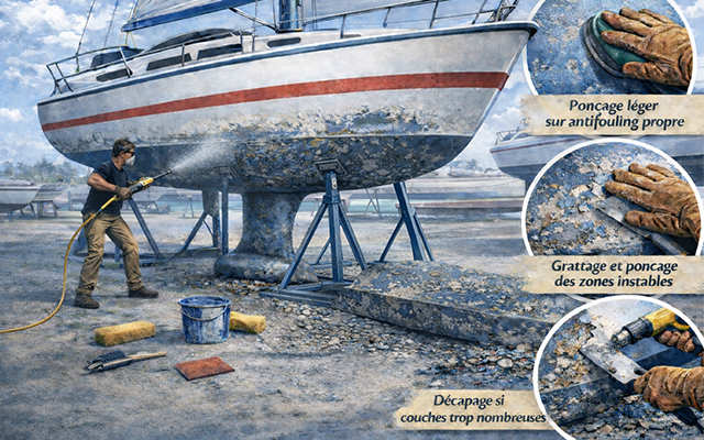 préparation coque antifouling