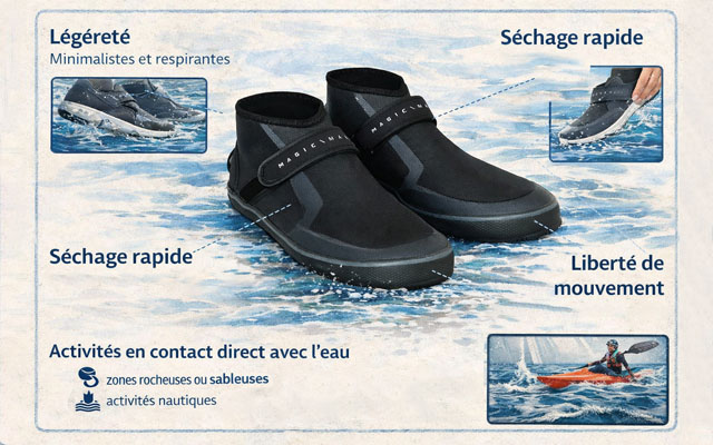 chaussures pour sports nautiques