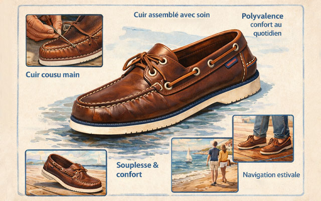 chaussures bateau port et pont