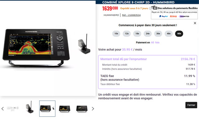 Exemple de financement avec Younited Pay sur 60 mois